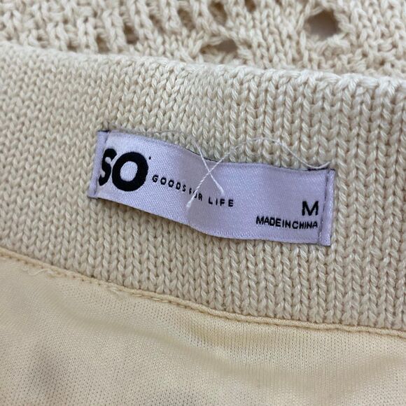SO Goods for Life Women's Natural Crochet Fringe Midi Pencil Skirt Medium NWT - Picture 8 of 8